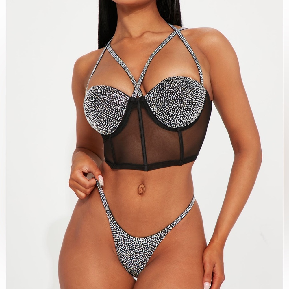 Rhinestone Mesh-Two-Piece